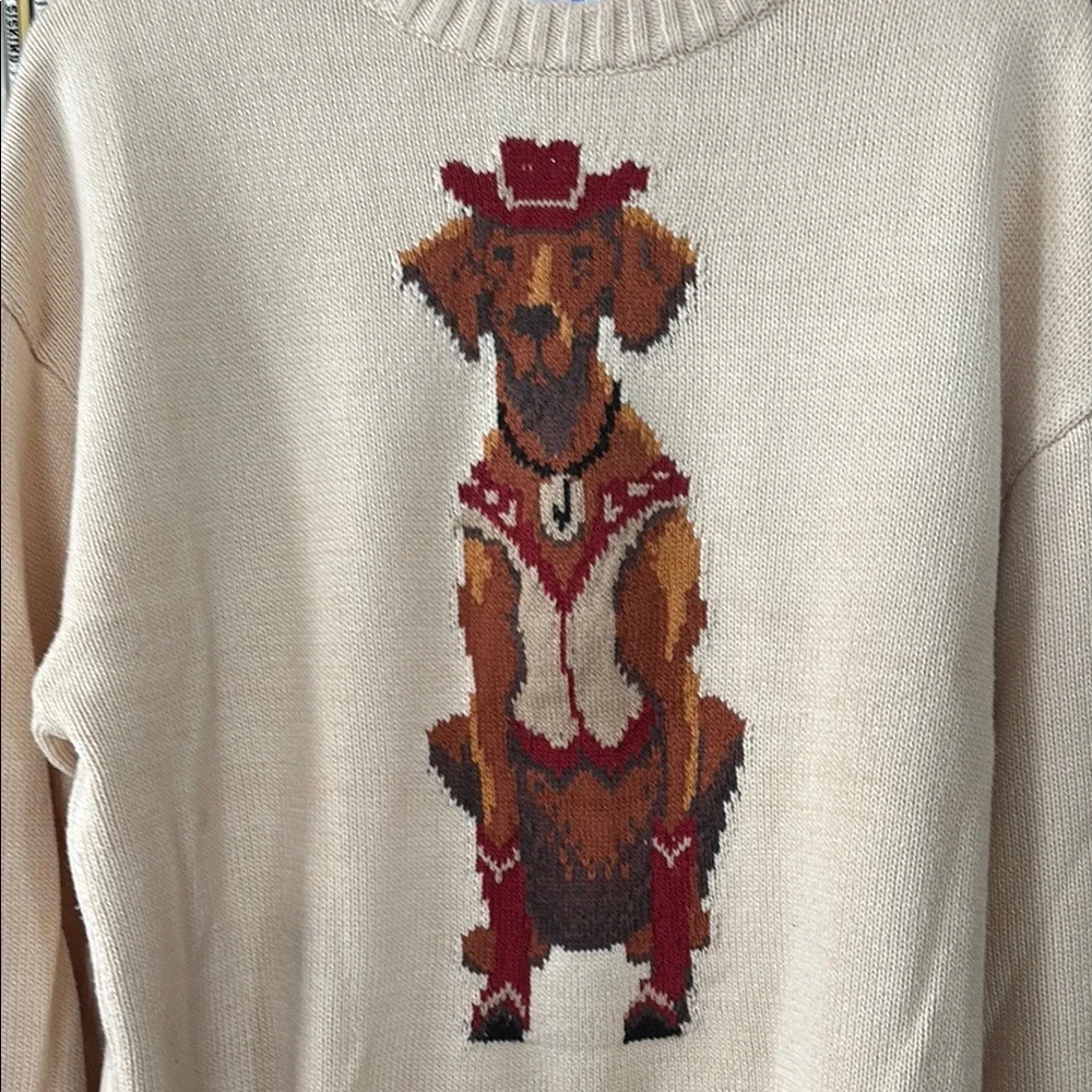 Cream Dog Print Sweater - Picture 2 of 10